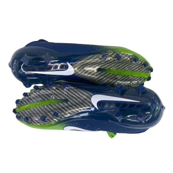 Nike Vapor Untouchable Pro 3 Sz 13.5 Seahawks Neon Green Navy Cleats AO3021-400 - Picture 6 of 7
